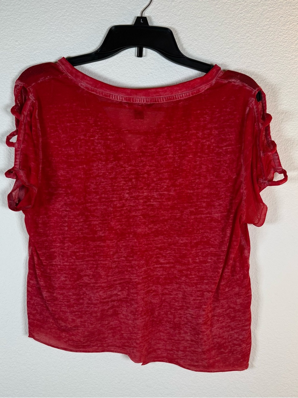 Rock & Republic Cowgirl Red 'Stars and Stilettos' V-Neck Tee y2k 2000s top L - Picture 3 of 5